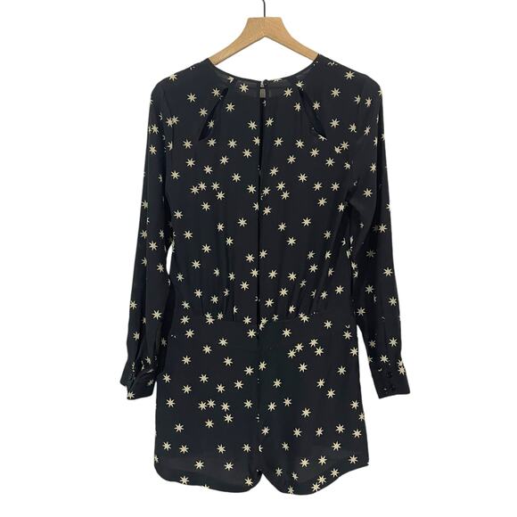 Pam & Gela Long Sleeve Silk Romper - Black & Cream - 0 - Picture 6 of 15